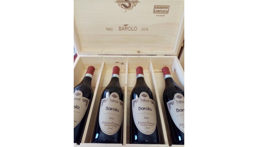 Four Chanel Limited Edition Bottles of Barolo, Tabai 2016