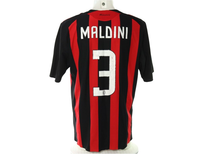 Maldini's Milan Match-Issued Shirt, 2008/09 