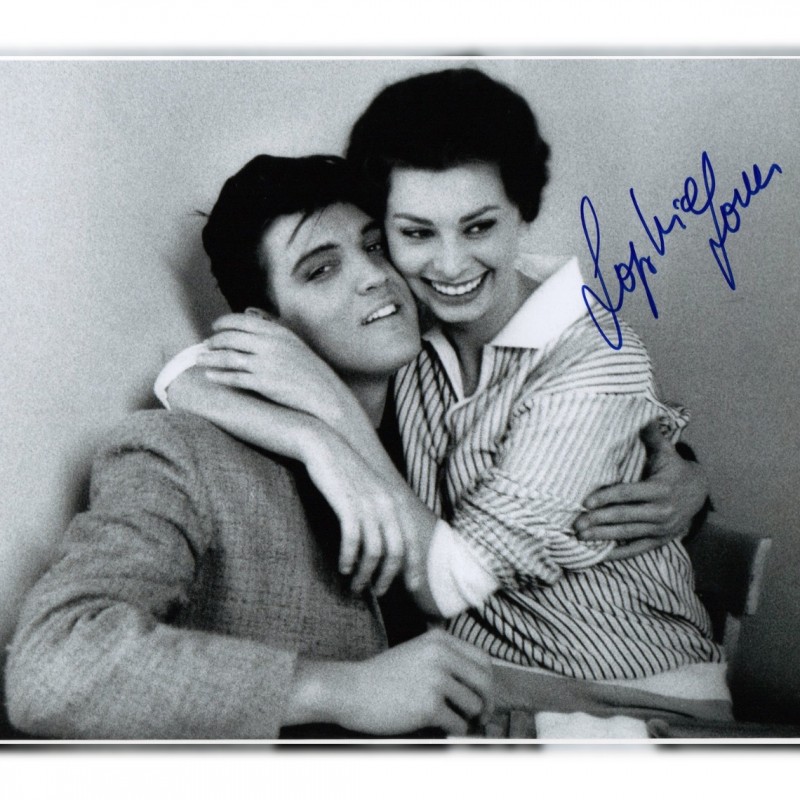 Sophia Loren with Elvis Signed Photograph