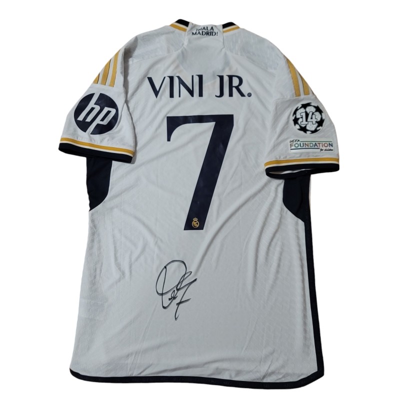 Maglia preparata Vinicius, Borussia Dortmund vs Real Madrid Finale UCL 2024 - Autografata