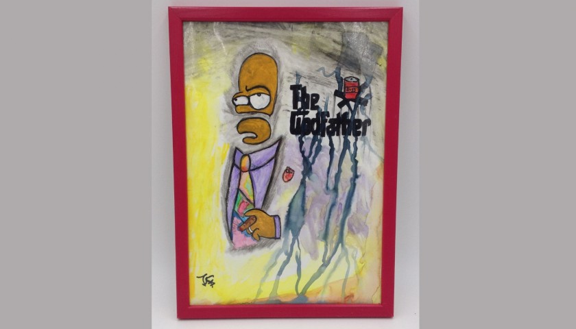 "Homer Simpson THE GODFATHER" Original Board by J.E.