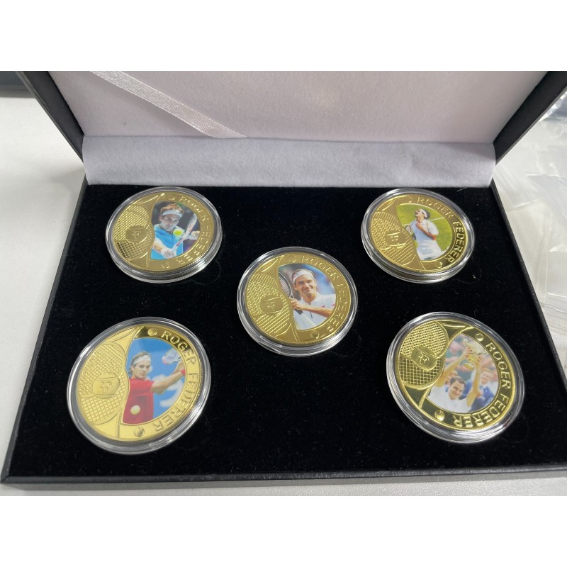 Roger Federer Gold Plated Coins Box Set