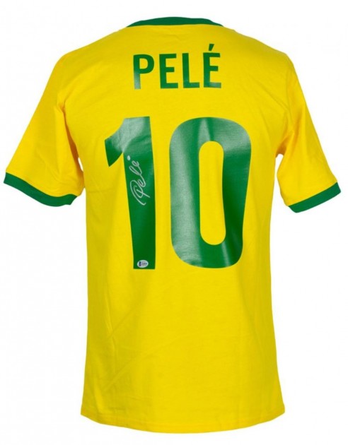 Pelé Signed Official Brazil National Team Shirt