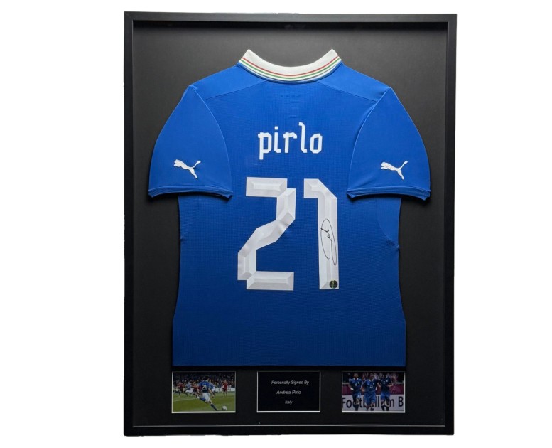 Andrea Pirlo's Italy 2012/13 Signed And Framed Shirt