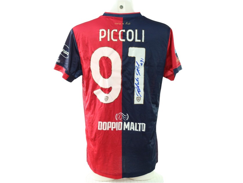 Piccoli's Signed Unwashed Shirt, Cagliari vs Milan 2024