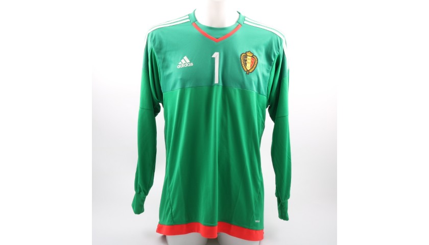 Courtois' Belgium Match-Issue/Worn 2015/16 Friendly Shirt