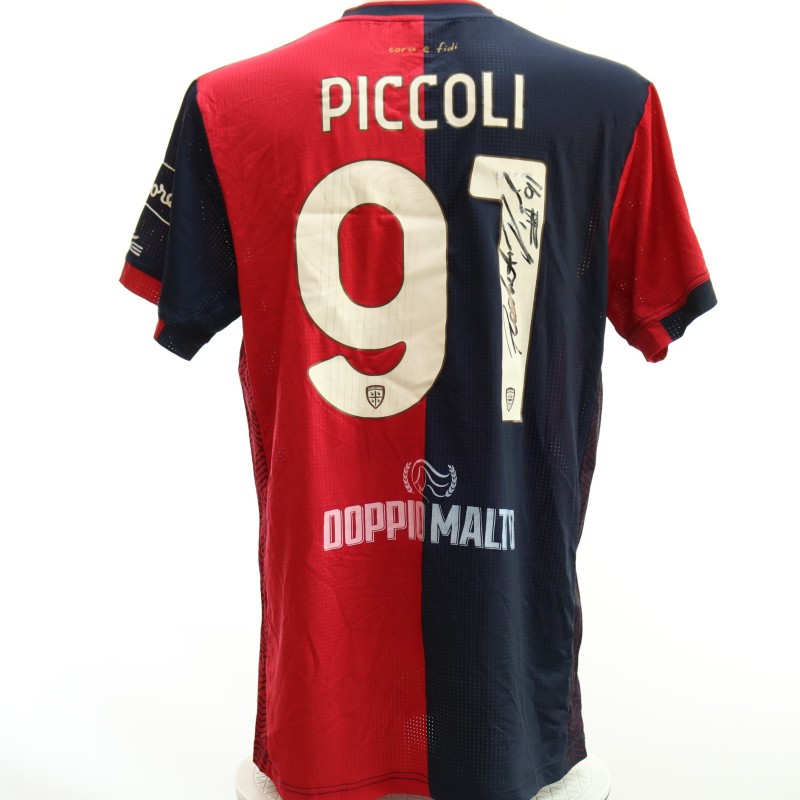 Piccoli's Signed Unwashed Shirt, Cagliari vs Roma 2024