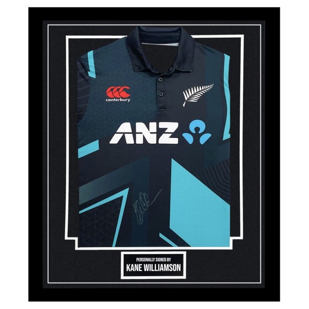 Kane Williamson's New Zealand Signed and Framed Shirt