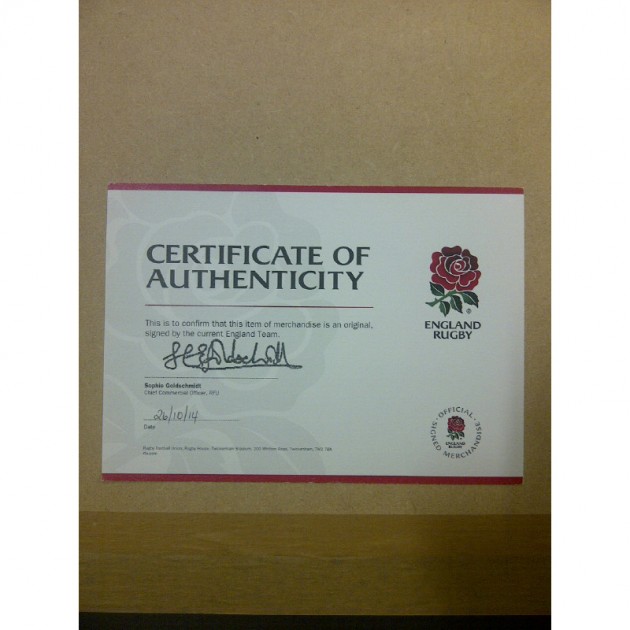 Maglia da Rugby Inghilterra Incorniciata e Firmata dalla rosa 2014
