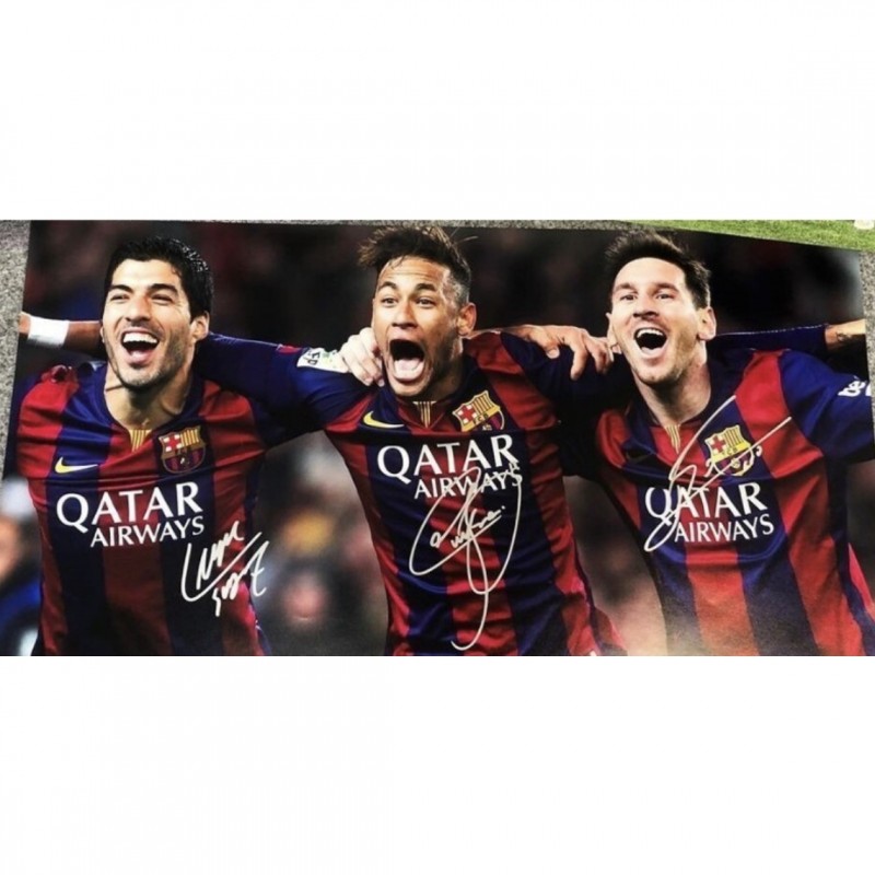 Messi, Suárez and Neymar Signed Photograph