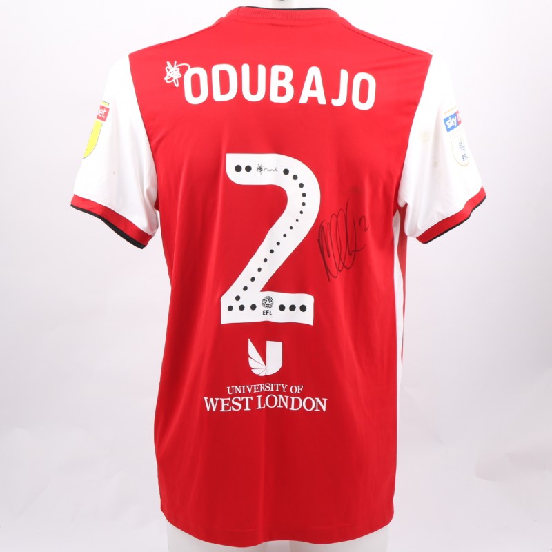 Odubajo's Brentford Worn and Signed Poppy Shirt