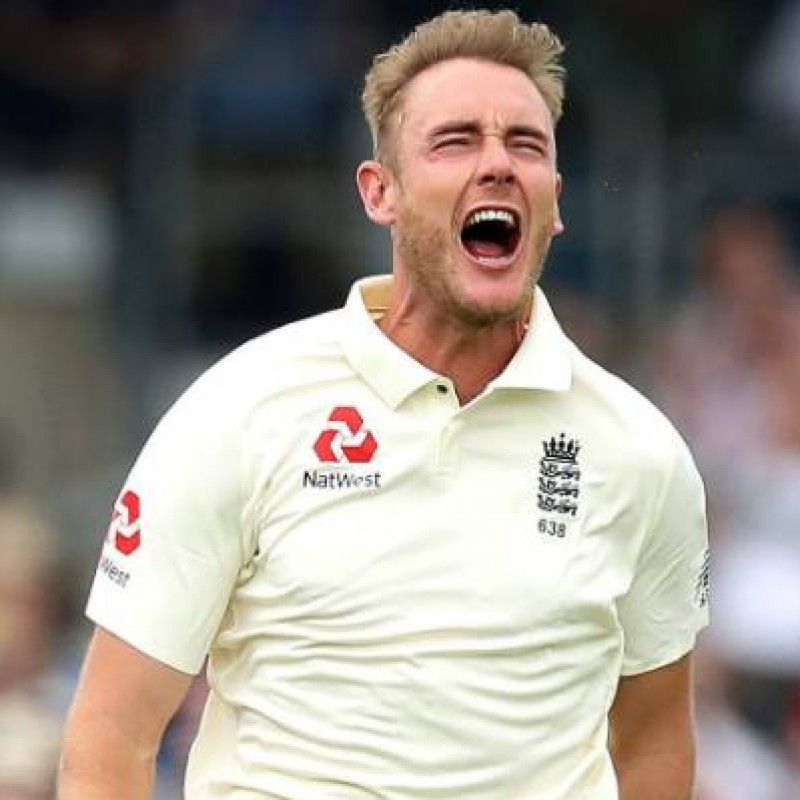 ECB 2018 Cricket Test Poppy Shirt Signed by Broad
