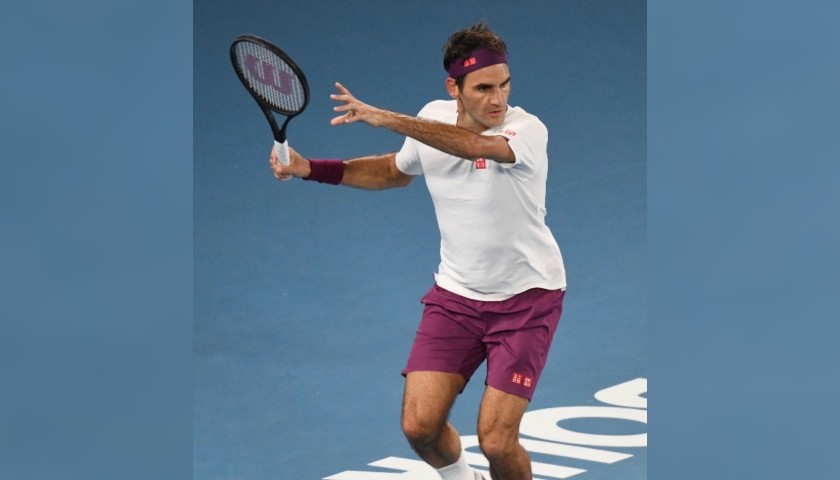 Federer Signed Match Shorts, Australian Open 2020