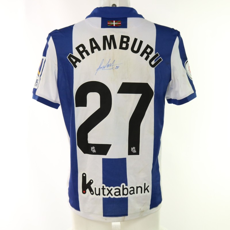 Aramburu's Real Sociedad vs Rayo Vallecano Signed Unwashed Shirt, Copa del Rey 2025