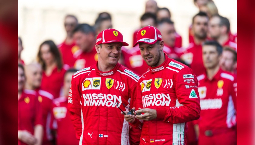 Ferrari Cap - Signed by Raikkonen and Vettel