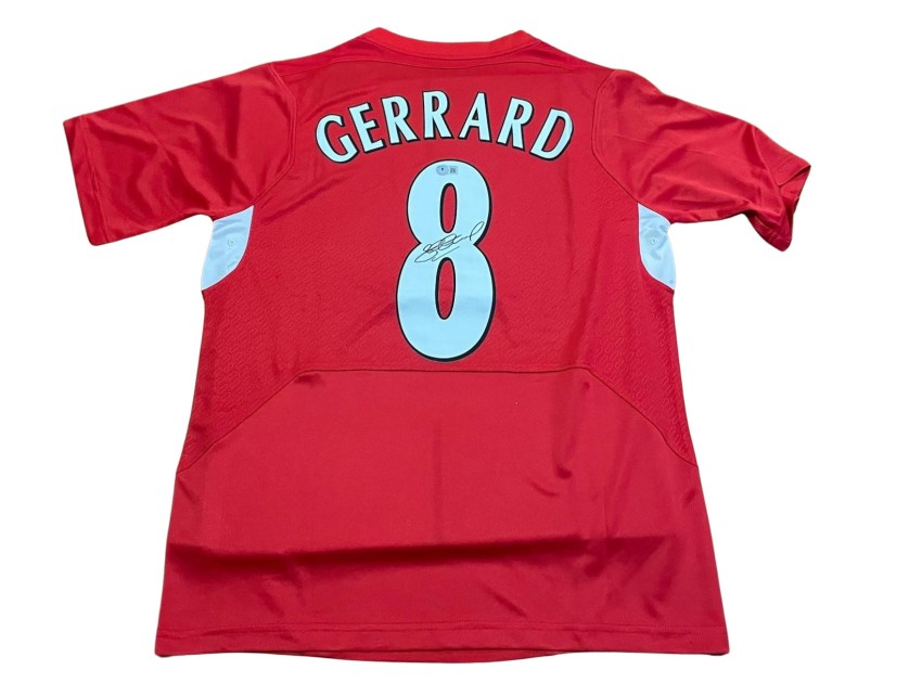 Replica della maglia firmata da Steven Gerrard per il Liverpool 2005