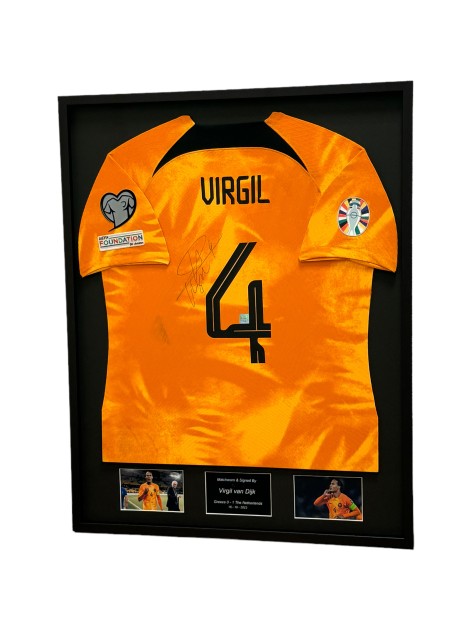 Virgil van Dijk's Netherlands Signed Match Worn Shirt 2023