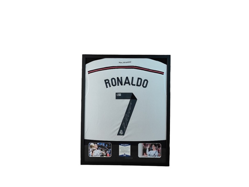 Cristiano Ronaldo's Real Madrid Signed Shirt in a Deluxe High-Quality Frame