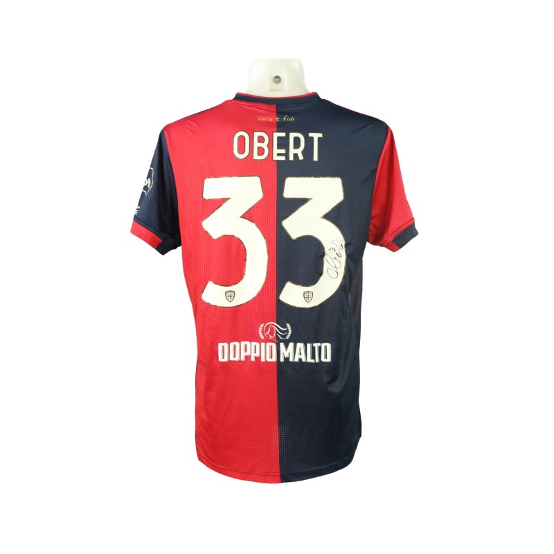 Obert's Signed Unwashed Shirt, Cagliari vs Como 2024