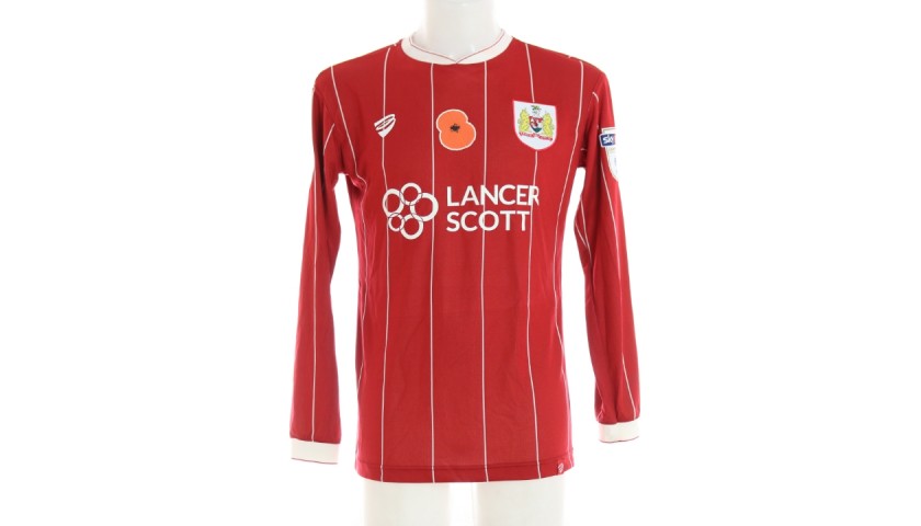 Match-Worn Poppy Shirt by Bristol City FC's Josh Brownhill