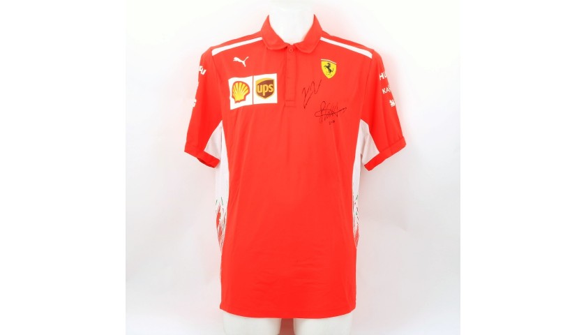 T-Shirt Ufficiale Ferrari - Autografata da Vettel e Raikkonen - CharityStars