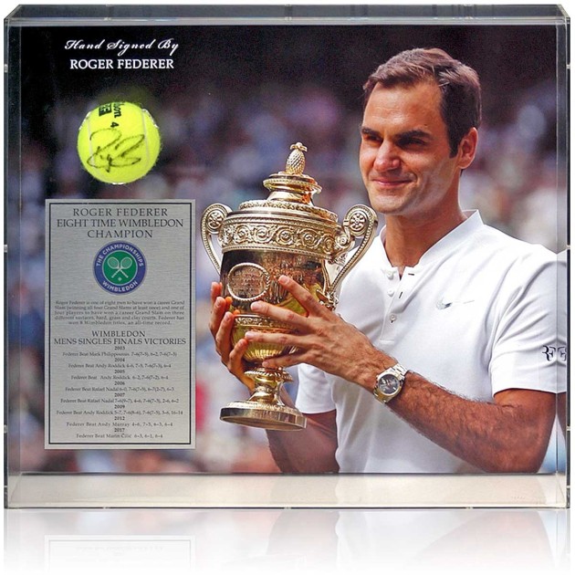 Roger Federer Signed Tennis Ball Presentation