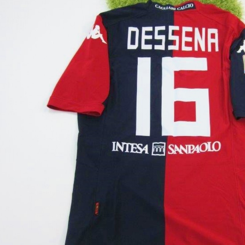 Dessena Cagliari match worn shirt, Cagliari-Sampdoria, Serie A 2014/2015