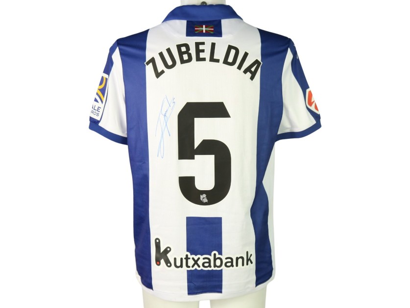 Zubeldia's Signed Unwashed Shirt, Real Sociedad vs Valencia 2024