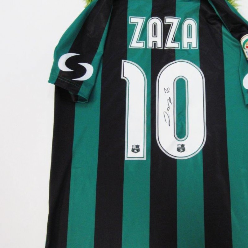Zaza Sassuolo match issued/worn shirt, Serie A 2014/2015 - signed