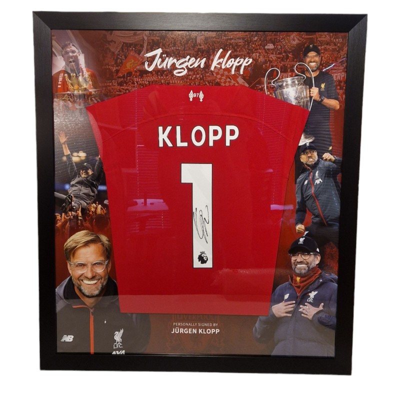 Maglia firmata da Jurgen Klopp per il Liverpool 2023/24, incorniciata
