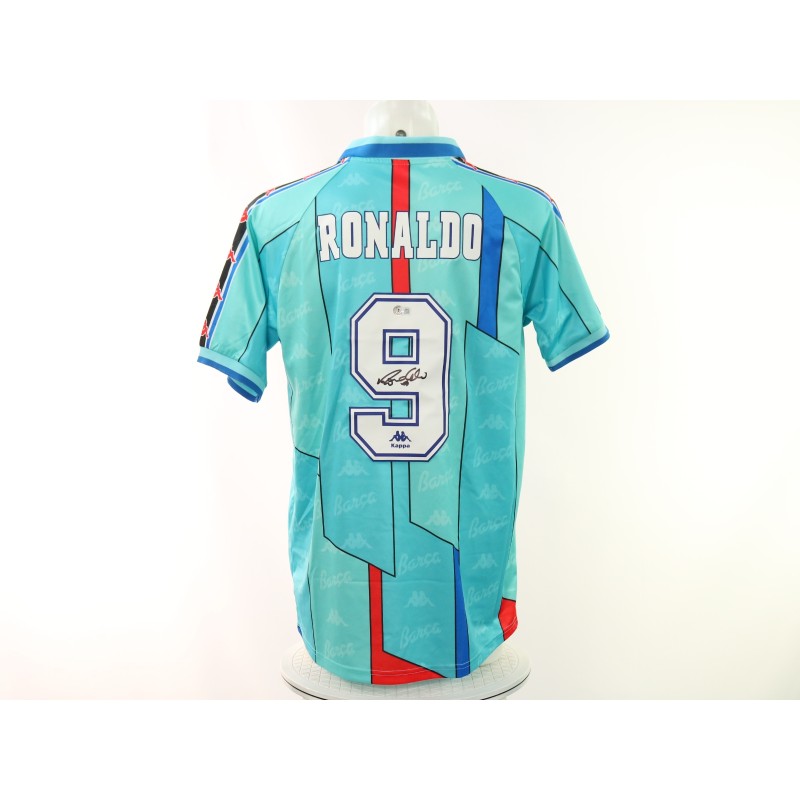 Maglia replica firmata da Ronaldo Nazario del FC Barcelona