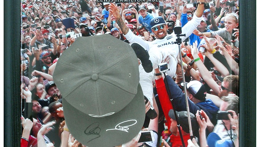 Formula 1 Official Mercedes Cap Hand Signed by Lewis Hamilton
