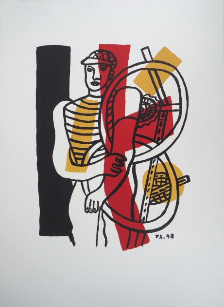 'Cyclist and his Bike' Lithograph by Fernand Léger