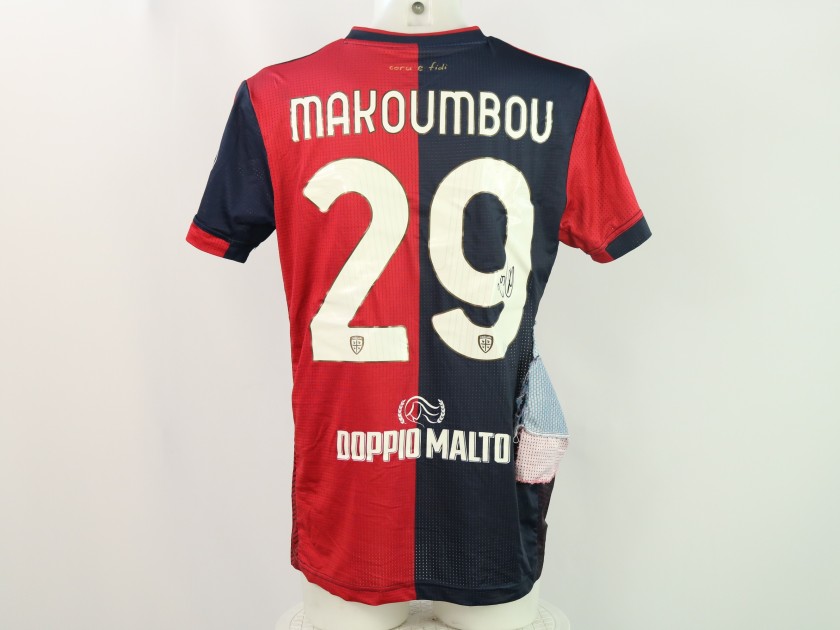 Makoumbou's Signed Unwashed Shirt, Parma vs Cagliari 2024