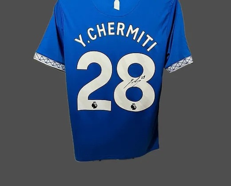 Youssef Chermiti's Everton 2023/24 Signed and Framed Shirt