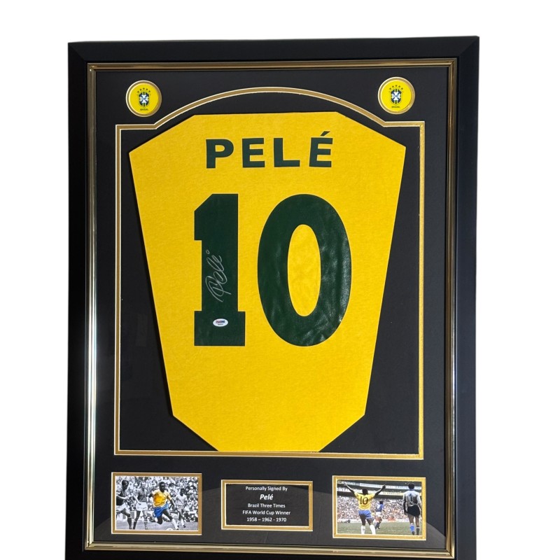 Pelé's Brazil Signed and Framed Shirt
