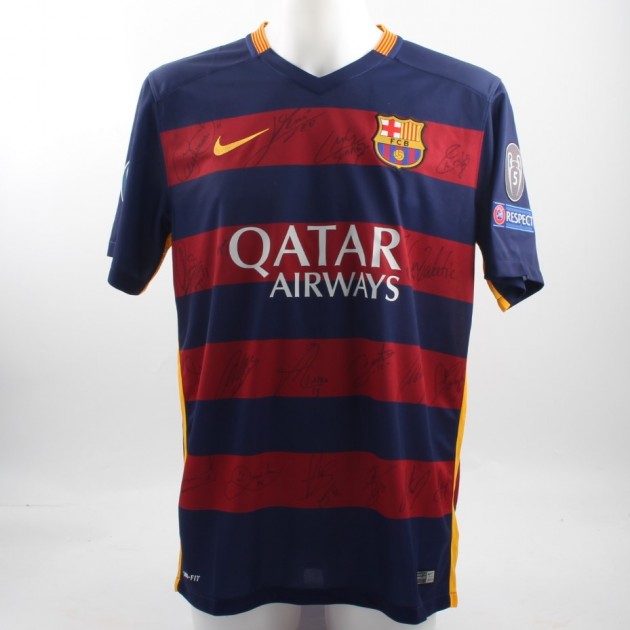 Official Messi Barcelona shirt, C.League 15/16 - signed by the players