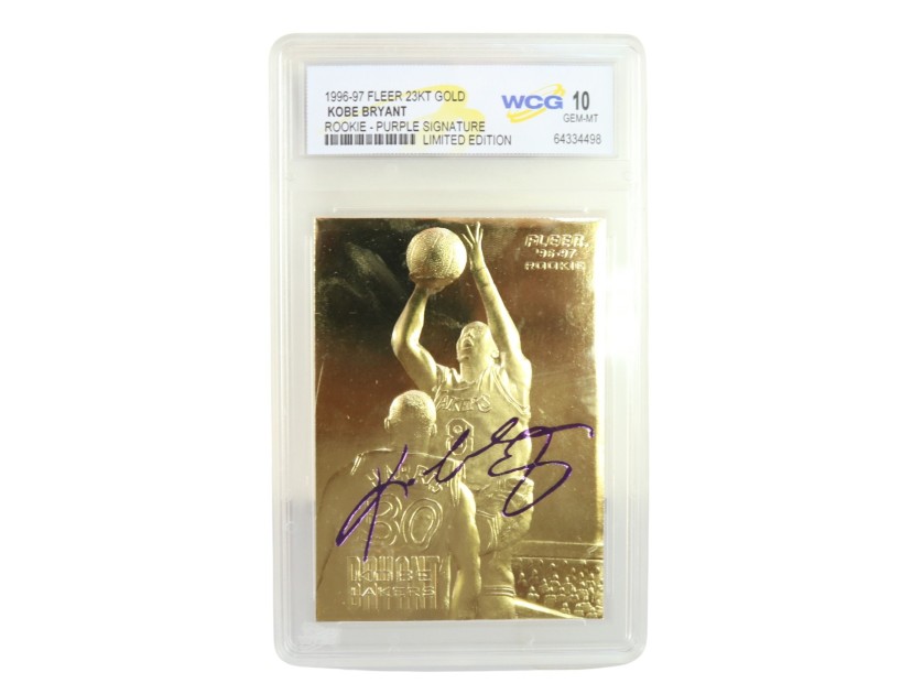 Card in oro Kobe Bryant Fleer Rookie Purple Signature, 1996/97