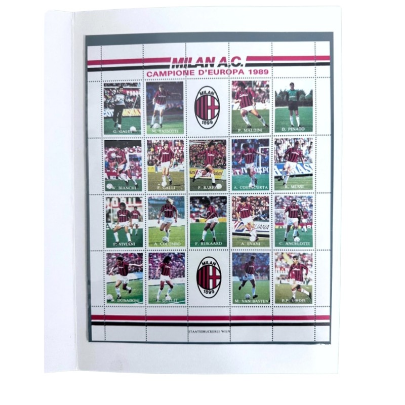 Milan European Champions' Set of Official Stamps, 1989