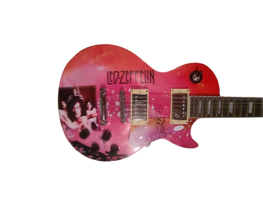 Jimmy Page of Led Zeppelin Signed Custom Graphics Guitar