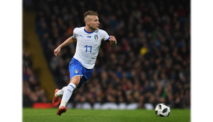 Immobile's Match Shirt, Italy-Argentina 2018 - Special Patch