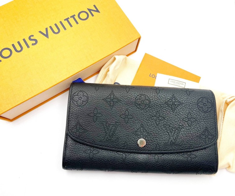 Portafoglio lungo in pelle nera Louis Vuitton