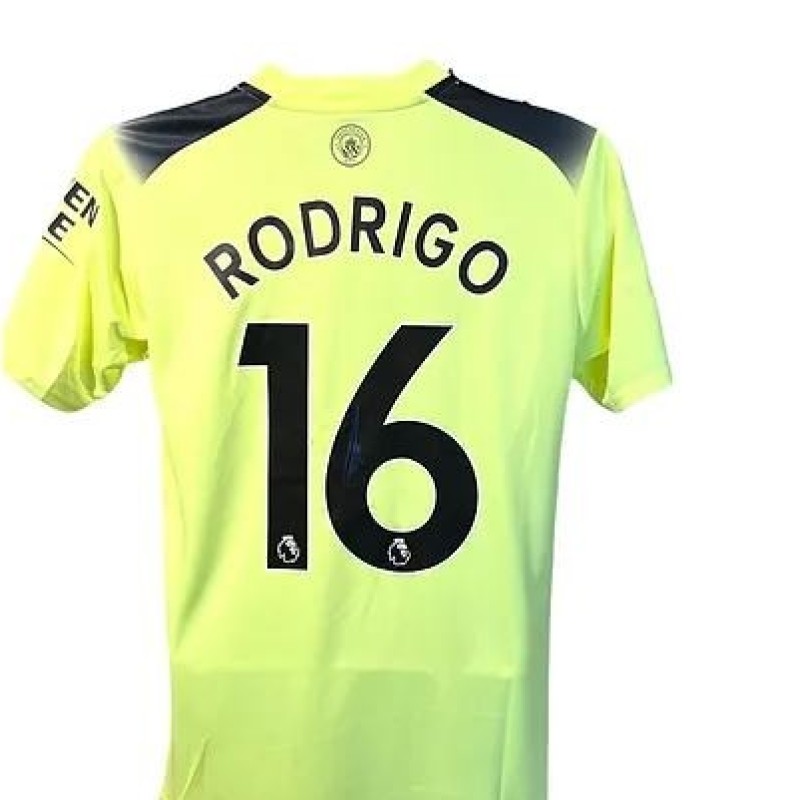 Terza maglia ufficiale firmata da Rodrigo per il Manchester City 2022/23