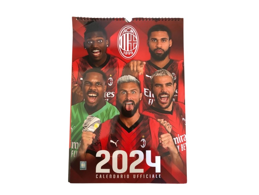 Calendario ufficiale Milan 2024 Autografato dai giocatori CharityStars