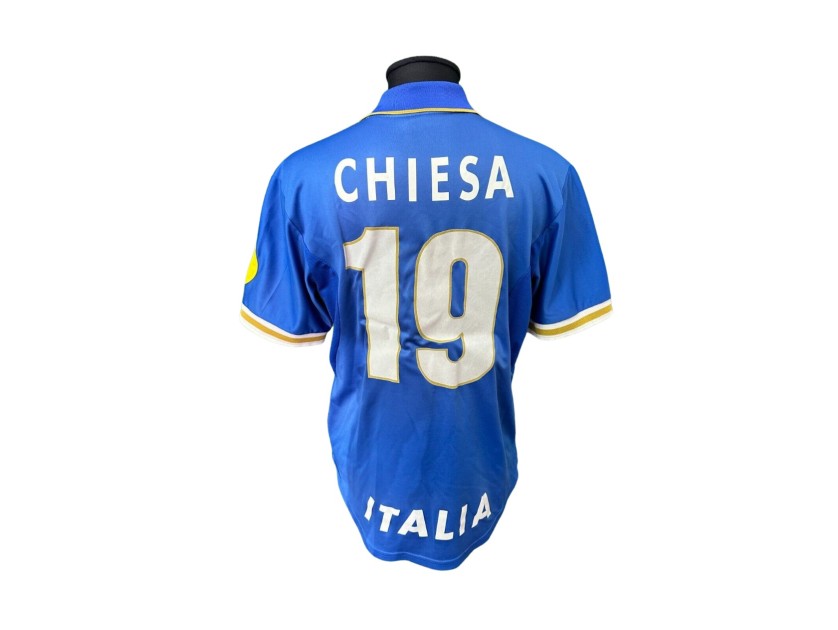 Chiesa's Italy Match-Issued Shirt, European Championship 1996