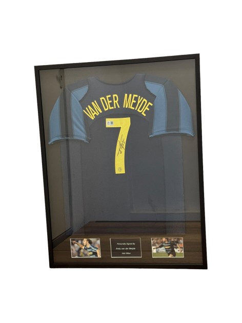 Andy van der Meyde's Inter Milan Signed And Framed Away Shirt