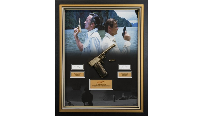 The Man with the Golden Gun - Roger Moore & Christopher Lee Signed display