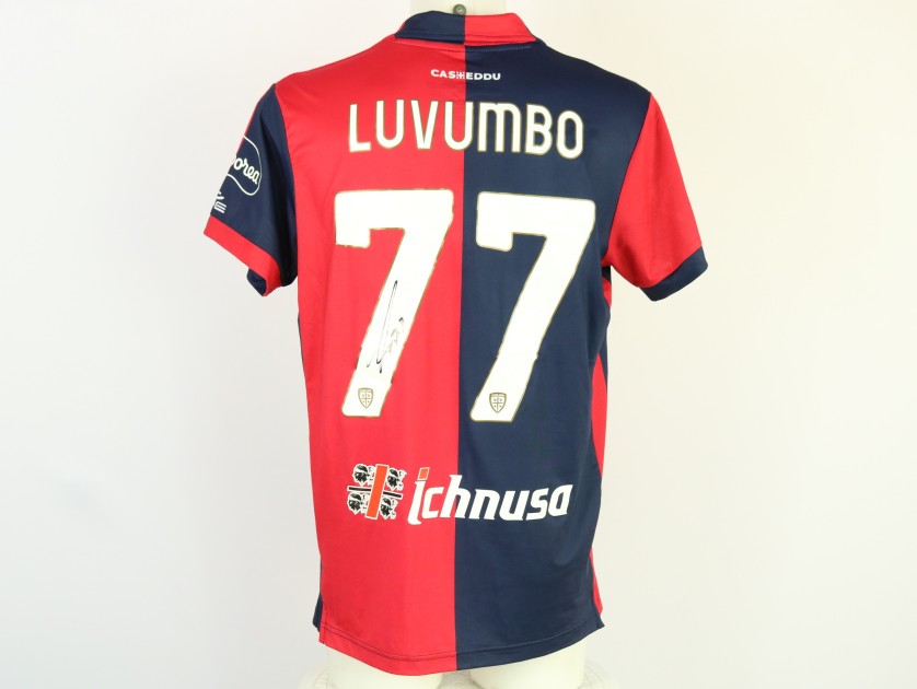 Luvumbo's Unwashed Signed Shirt, Cagliari vs Hellas Verona 2024 "Keep Racism Out"