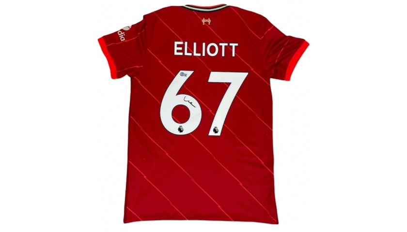 Elliott's Official Liverpool Signed Shirt, 2021/22 - CharityStars