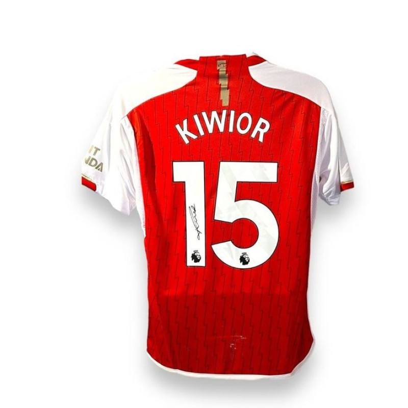 Jakub Kiwior's Arsenal 2023/24 Signed and Framed Shirt